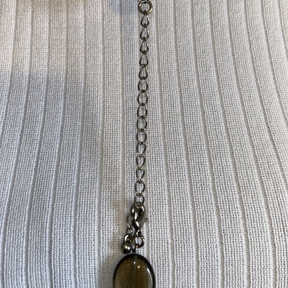 Glass Geometric Shaped Brown and Cream Tones Necklace - Picture 4 of 5